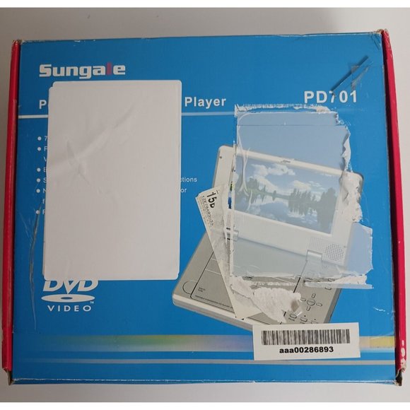 Sungale Portable DVD CD Mp3 Player PD701 Remote Control AC DC AV Cable NOS - Picture 10 of 10